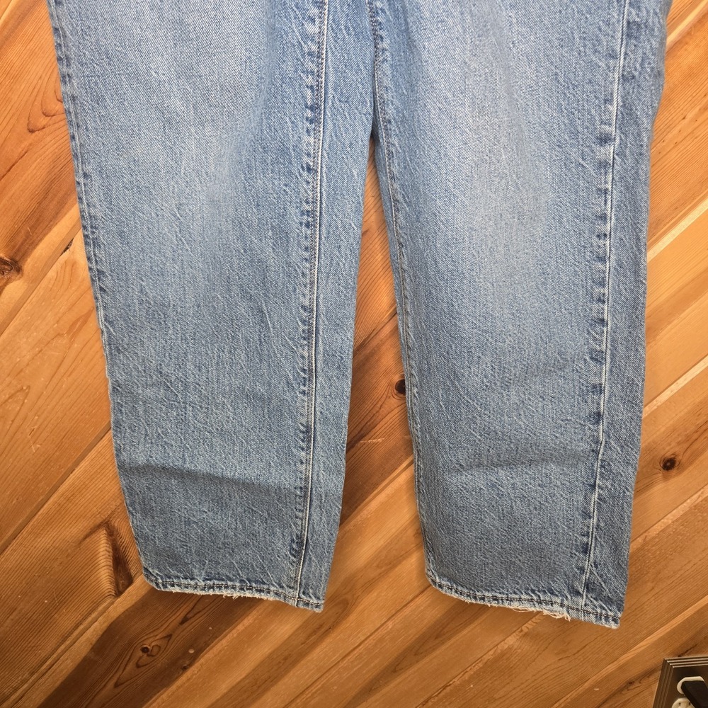 American Eagle Womens Blue Sz 6 Reg‎ Baggy Jean Straight Leg Crossover Waist - Picture 3 of 7